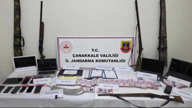 ÇANAKKALE MERKEZLİ TEFECİLİK OPERASYONU: 19 GÖZALTI, 2,8 MİLYARLIK MAL VARLIĞINA EL KONULDU