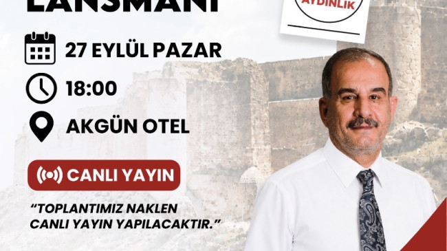 İdris Alan Aday Tanıtım Lansmanını Gerçekleştirecek