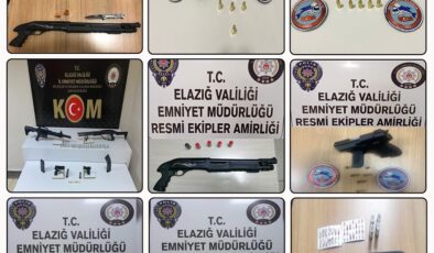Elazığ’da Ruhsatsız Silah Operasyonu: 8 Kişi Yakalandı, 14 Silah Ele Geçirildi