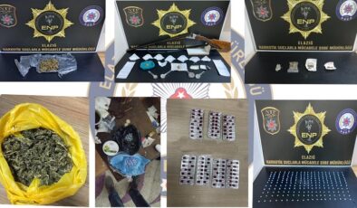 Elazığ’da Uyuşturucu Operasyonu: 12 Kişi Gözaltına Alındı, Uyuşturucu ve Silahlara El Konuldu