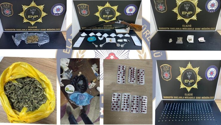 Elazığ’da Uyuşturucu Operasyonu: 12 Kişi Gözaltına Alındı, Uyuşturucu ve Silahlara El Konuldu
