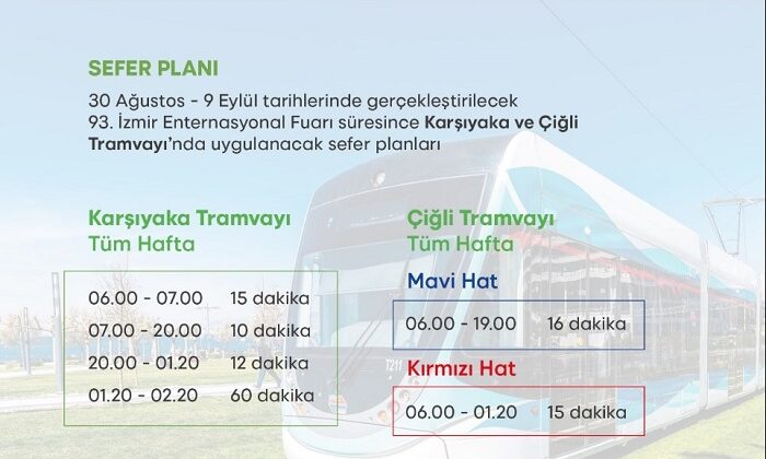 93. İzmir Enternasyonal Fuarı (İEF) İçin Toplu Ulaşımda Düzenlemeler Yaptı.